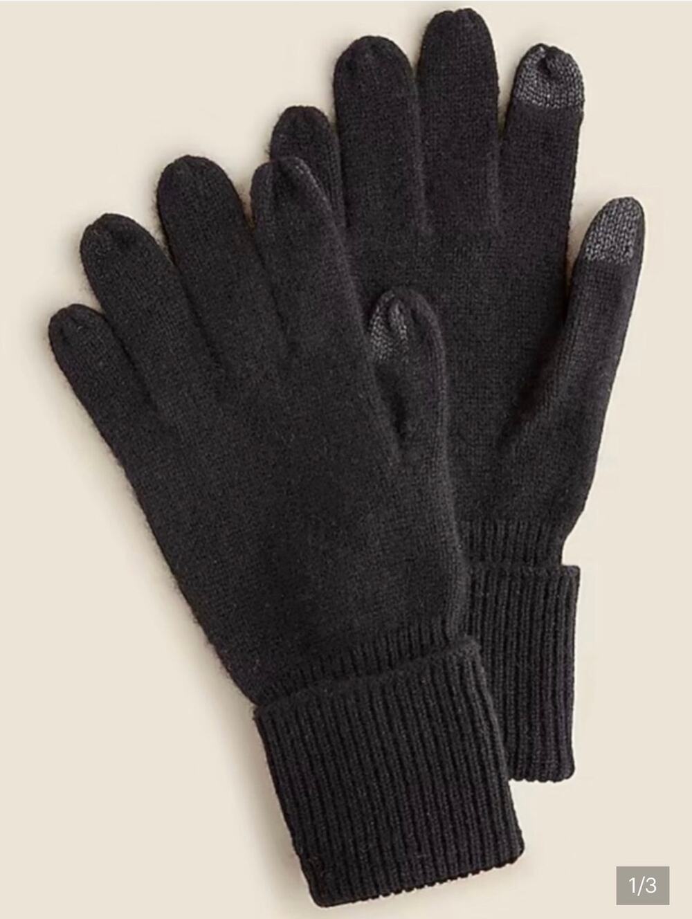 J. Crew Women's Tech Touch Gloves Supersoft Wool Alpaca Blend Black O/S BD135
